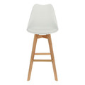 Bar Stool Norden Wood, high, PP, white