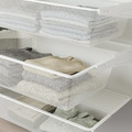 SKYTTA / BOAXEL Walk-in wardrobe with sliding doors, aluminium/Auli mirror glass, 251x115x205 cm