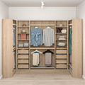 PAX Corner wardrobe, white stained oak effect, 113/276/113x201 cm