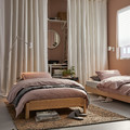 UTÅKER Stackable bed with 2 mattresses, pine/Åfjäll firm, 80x200 cm