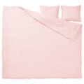 SCHERSMIN Duvet cover and 2 pillowcases, pale pink, 200x200/50x60 cm