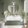 FAXÄLVEN Mirror with built-in lighting, 100 cm