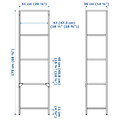 VITTSJÖ Shelving unit, yellow/glass, 51x175 cm