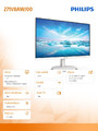 Philips Monitor 27'' 271V8AW IPS HDMI Speakers White