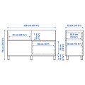 BESTÅ Storage combination w doors/drawers, white Hammarsmed/Stubbarp/beige, 120x42x74 cm