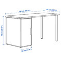 MITTCIRKEL / ALEX Desk, lively pine effect/white, 140x60 cm