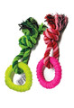 Dog Toy Rubber Ring with Rope 7/15cm, assorted colours, 1pc