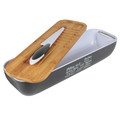 Bread Container, Chopping Board & Knife 3in1, grey