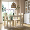 STARREKLINTE Rug, flatwoven, natural/black, 155x220 cm
