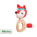 LILLIPUTIENS Rattle with Wooden Teether Alice Fox ECO 3m+