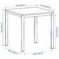 VIHALS / VIHALS Table and 2 chairs, white white/white, 74x74 cm