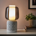 SYMFONISK Speaker lamp w Wi-Fi, glass shade, white/black