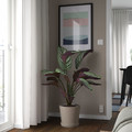 KLOTLÖNN Plant pot with saucer, in/outdoor/grey/beige, 24 cm