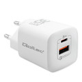 Qoltec Wall Charger EU Plug GaN ULTRA 35W 5V 20V, 2.25A 3A, USB C