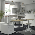 MITTZON Desk sit/stand, electric birch veneer/white, 160x80 cm
