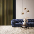 Stegu Wall Decorative Lamellas Linea Slim, gold/black, 3 slats/1 tile