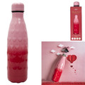 Water Bottle 500ml, hearts, pink-red