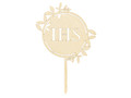 Wooden Topper Holy Communion IHS, 23cm 1pc