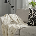 GRÖNKNAVEL Throw, check beige/outdoor indoor, 180x120 cm