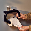 BÄSINGEN Toilet roll holder, anthracite, 26x17 cm