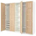 PAX / BERGSBO Wardrobe, white/white stained oak effect, 250x60x236 cm