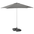HÖGÖN / IGGÖN Parasol with base, grey/dark grey, 270 cm