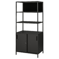 TROTTEN Cab w sliding doors/noticeboard, anthracite, 80x180 cm