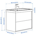 ÄNGSJÖN / BACKSJÖN Wash-stnd w drawers/wash-basin/tap, brown oak effect, 80x48x69 cm