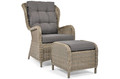 Outdoor Armchair with Footstool SONATA, grey