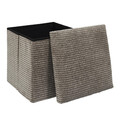 Folding Pouffe, corduroy, taupe