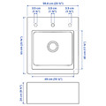 TALLSJÖN Sink bowl w visible front, dark grey/stone effect, 60x65 cm