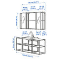 ENHET Bathroom, anthracite, 140x43x65 cm