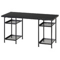 LAGKAPTEN / SPÄND Desk, black-brown/black, 140x60 cm
