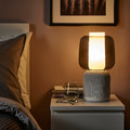 SYMFONISK Speaker lamp w Wi-Fi, glass shade, white/black