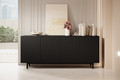 Four-Door Cabinet Scalia II 190, matt black, black legs