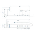Shower Panel Halola 120 x 15 cm, 3 jets, satin finish
