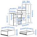 SMÅSTAD / PLATSA Storage combination, white with frame/with changing table, 210x79x181 cm