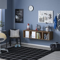 EKET Wall-mounted storage combination, walnut effect, 140x35x35 cm