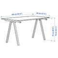 TROTTEN Desk, white/anthracite, 140x80 cm