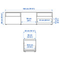 BESTÅ TV bench, white/Lappviken dark grey, 180x42x39 cm