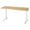 MITTZON Desk sit/stand, electric oak veneer/white, 120x60 cm