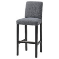 BERGMUND Cover for bar stool with backrest, Gunnared medium grey