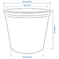KÖRSBÄRSBJÖRK Plant pot, light grey/beige, 15 cm