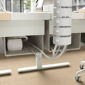 MITTZON Desk sit/stand, electric birch veneer/white, 140x80 cm