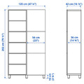 BESTÅ Storage combination with doors, dark grey/Mörtviken dark grey, 120x42x202 cm