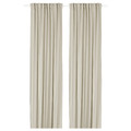 GINSTMOTT Curtains, 1 pair, beige/with heading tape, 145x300 cm