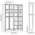 BILLY / OXBERG Bookcase with panel/glass doors, oak effect/clear glass, 160x30x202 cm