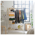 PURRPINGLA Hanging storage w 4 compartments, textile/beige, 36x45x92 cm