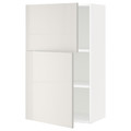 METOD Wall cabinet with shelves/2 doors, white/Ringhult light grey, 60x100 cm