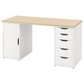 MITTCIRKEL / ALEX Desk, lively pine effect/white, 140x60 cm